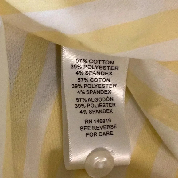 Casa Cabana Bethany Butter Yellow Striped Button Down Shirt Size Small New - Picture 6 of 6